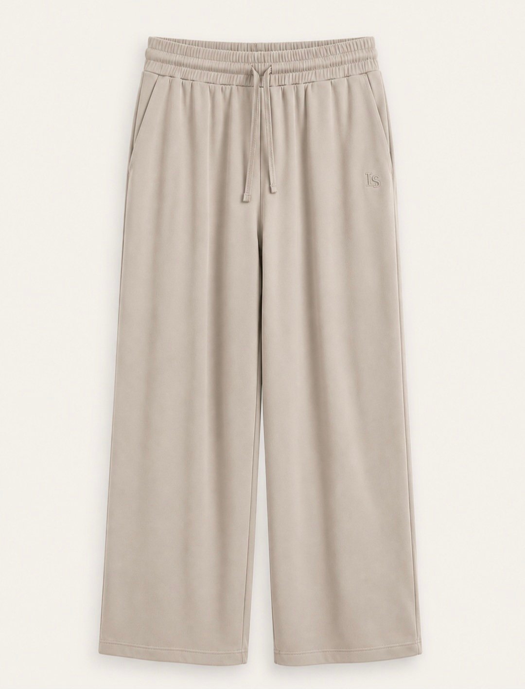 Light Taupe Wide-Leg Pants